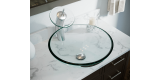 DG 601-Crystal Glass Vessel Sink with Faucet